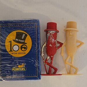 Planters Mr Peanut Playing Cards & Vintage Salt Shakers
